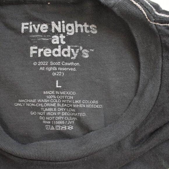Five Nights At Freddy's: Security Breach Mens Black & Blue Wash Shirt New - Picture 4 of 4